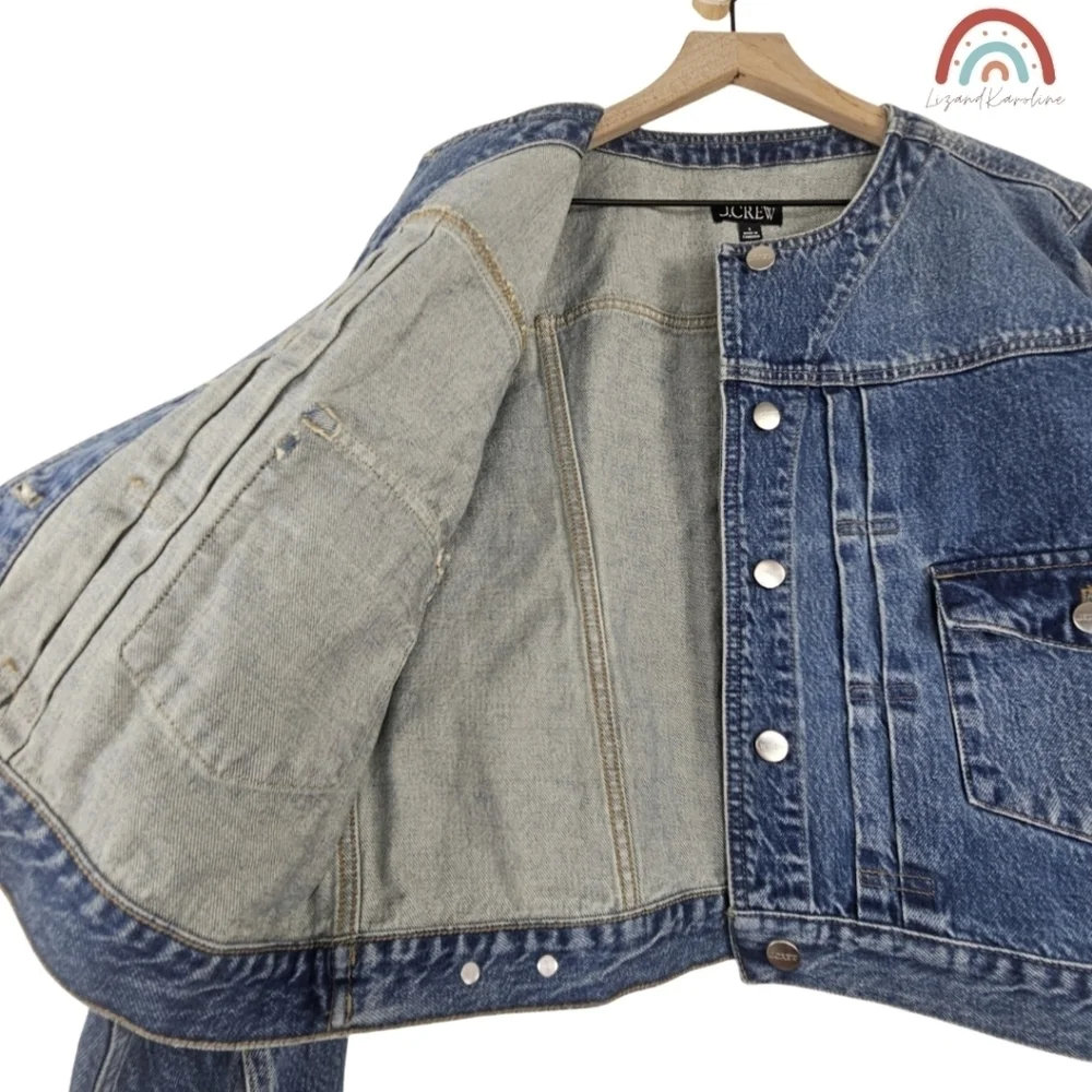 New! J. Crew Pleated Denim Lady Jacket